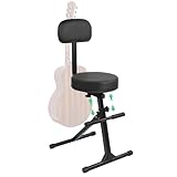 UPELLA Guitar Stool with Back Support, Height Adjustable Professional Seat with Hanger, Musician Stool Guitarist Throne Guitar Chair, Black