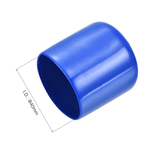 Image of uxcell 4pcs Rubber End Caps 40mm(1 9 /16 inch) ID Vinyl Round Tube Bolt Cap Cover Screw Thread Protectors Blue, 40mm Height