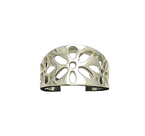 Bague en argent massif 925 Fleurs bague femme motif végétal ajustable Empress R000897
