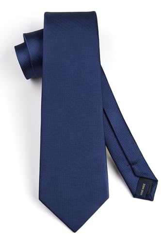 Image of HISDERN Ties for Men Solid Tie Handkerchief Set Classic Woven Silk Business Polka Dot Mens Ties Necktie Wedding Party