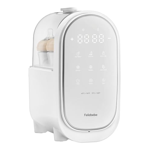 Felizbebe 11 in1 Flaschenwärmer Baby & Sterilisator für Babyflaschen, Schnelles Aufwärmen in 3 Min Fläschchenwärmer, mit Nachtlicht, abnehmbar, präzise Temperatur,Babykostwärmer großer LCD-Display Felizbebe 11 in1 Flaschenwärmer Baby & Sterilisator für Babyflaschen, Schnelles Aufwärmen in 3 Min Fläschchenwärmer, mit Nachtlicht, abnehmbar, präzise Temperatur,Babykostwärmer großer LCD-Display