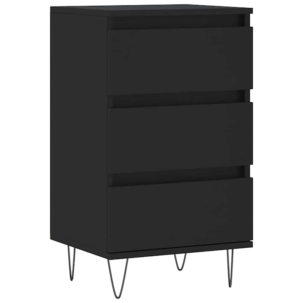 Cómoda con 3 cajones moderna construida en madera y metal negro duradero