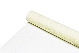 Color verde Sizoweb original caminos de mesa de fibra de seda para decoración, 25m x 30 cm - Tela, crema