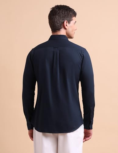 Image of U.S. POLO ASSN. Solid Tailored Fit Shirt for Men - 100% Cotton, Breathable & Comfortable, Full Sleeves Casual Shirt for Men