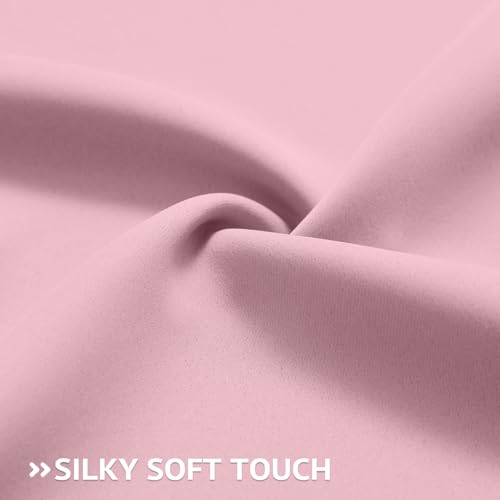 Image of COSVIYA Grommet Room Darkening Pink Curtains 63 inch Length for Bedroom | Light Blocking Insulated Thermal Curtains for Living Room, Blackout Thick Polyester Window Drapes,38x63 inches, 2 Panels