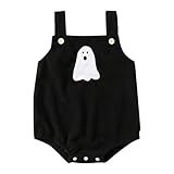 HOOUDO Bebé niños niñas pana Halloween bordado sin mangas liguero triángulo fiesta cumpleaños interior y exterior La Del Mono (Black, 0-3 Months)