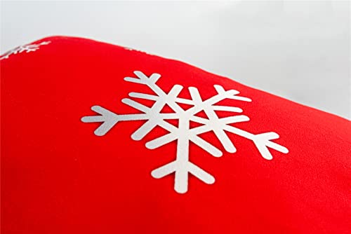 Linnovo Christmas Red Throw Pillow Covers Decorative Velvet Cushion Covers For Home Sofa Couch Bed Holiday Winter Pillow Case Snowflake Gradient Color 18X18, Set Of 2, Invisible Zipper #TOP1