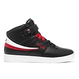 Fila Men's Vulc 13 Fashion Sneakers, Black/Fila Red/White - 10.5