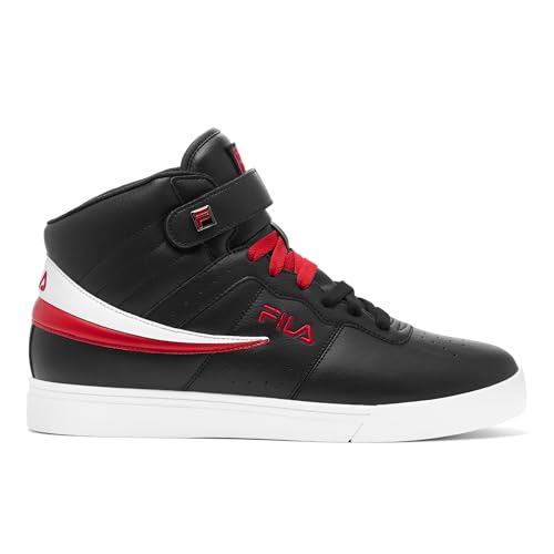 Fila Men's Vulc 13 Fashion Sneakers, Black/Fila Red/White - 10.5