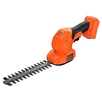 BLACK+DECKER Grasschere und Strauchscheren Akku Set (18V, 2in1 Kombigerät, werkzeugloser Messerwechsel, Laufzeit ca. 60min, inkl. Strauchscherenmesser, Grasscherenmesser) BCSS18B