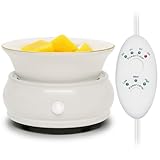 Wax Melter Candle Warmer with Timer - Ceramic Electric Scented Wax Melts Warmer 4-in-1 Candle Burner Melter Timer Adjust Fragrance Intensity Auto Shut Off for Home Office Bedroom Gift & Decor