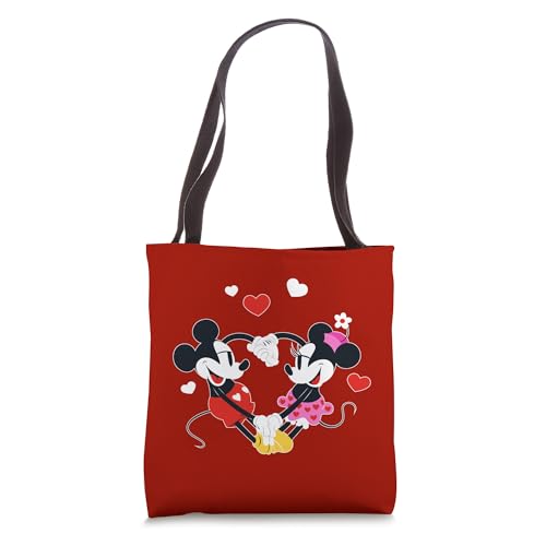 Sac shopping Disney Mickey et Minnie grand format en tissu rouge