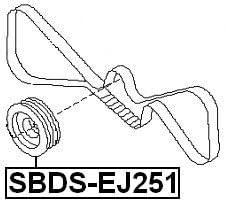 Miniatura 2 de 12305aa251Polea de cigüeñal Motor ej251para Subarufebest