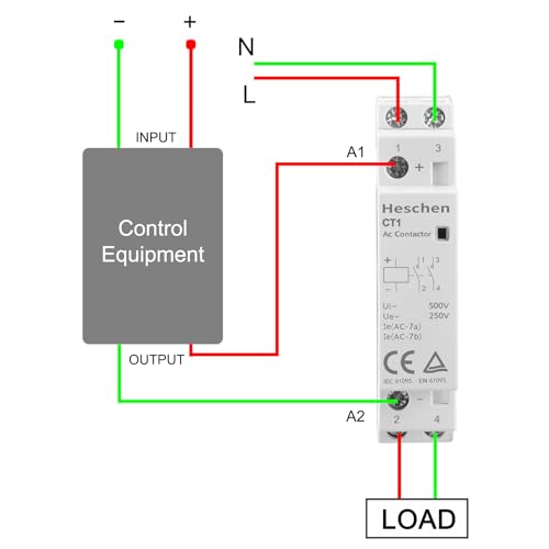 Heschen Haushalt AC Schütz, CT1-25,25A 2-polig zwei normal offen, DC 12V Spulenspannung, 35mm DIN-Schienenaufnahme, für Schaltkreissteuerung