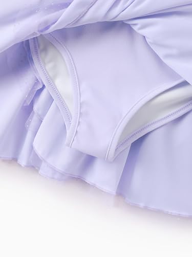 Image of Disney Frozen Elsa Princess Stitch Minnie Girls Ballet Leotards Ruffle Sleeve Shiny Leotard Dance Dress Ballerina Outfit 2-9Y
