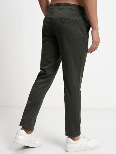Image of Highlander Men's Slim Fit Formal Trousers | Ankle Length |Smart Trousers for Men | Chino Trousers for Men|Elegant Design | Comfortable Fabric for Daily Work & Formal Occasions