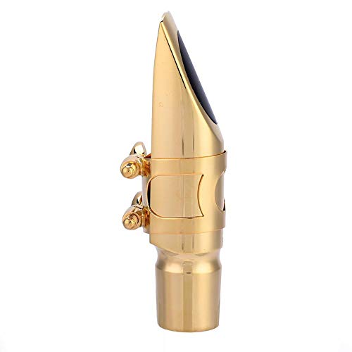 Dilwe Saxophone 7C Mouthpiece, Eb Alto Sax Saxophone 7C Mouthpiece Metal With Cap Pads Musical Instruments Accessory #TOP5