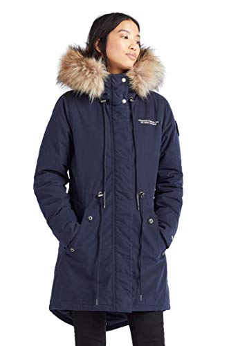 khujo Chaqueta de invierno KENITA3 con forro de piel sintética extraíble en la capucha. azul oscuro S