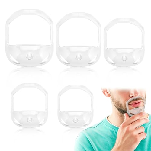 Gabarit de Rasage Bouc en Plastique, Shaper ModèLe de Barbe, Outil de Mise en Forme de Barbe, Modèles de Style de Barbe, 5 Tailles Différentes, Rasage des...