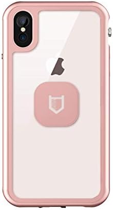 HITCASE SHIELD LINK iPhone X Case -Thinnest Waterproof Protective Aluminum Case/Durable Mountable Snowproof Underwater Cover Magnetic Lens Fully Sealed Screen Protector (Rose Gold)