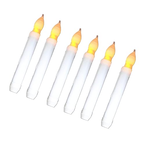 Sosoport Candele a LED senza Fiamma a Luce Tremolante, Candela Sottile Lunga senza Fumo, Set 6 Pezzi per Decorazioni Natalizie e Halloween in Casa