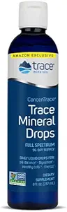 Trace Minerals ConcenTrace Drops | Full Spectrum Minerals | Ionic Liquid Magnesium, Chloride, Potassium | Low Sodium | Energy, Electrolytes, Hydration | 96 Day Supply, 8 fl oz (Pack of 1)
