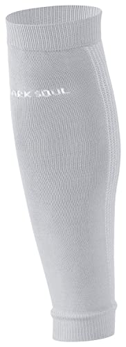 STARK SOUL Stutzen ohne Fuss - Sleeve/Tube, Sportstutzen, Fussballstutzen, für Herren & Damen | Grau | Größe: L