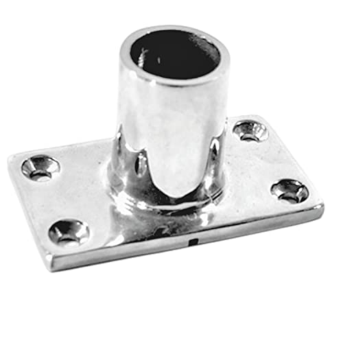 Base rectangular de acero inoxidable 316 para pasamanos de yate de 90 grados y 32mm 7