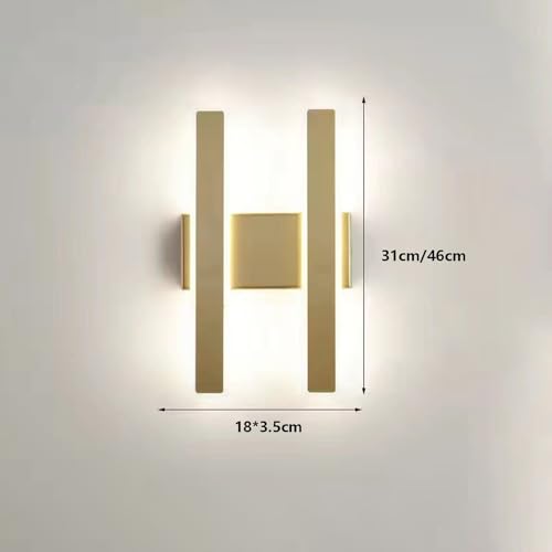 Apliques de Pared Interior LED con Mando Distancia Lámpara Regulable Negra 46cm 5