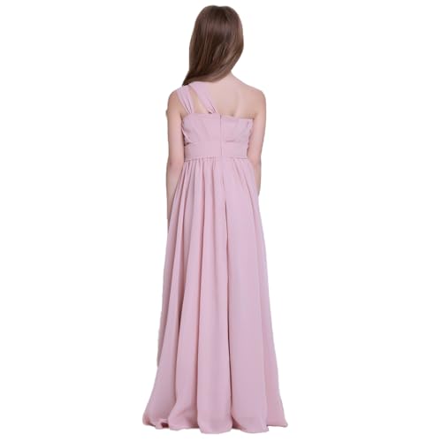 Chiffon Bridesmaid Dresses for Junior - One Shoulder Flower Girl Dress First Communion Dress A-Line Pageant Dress4