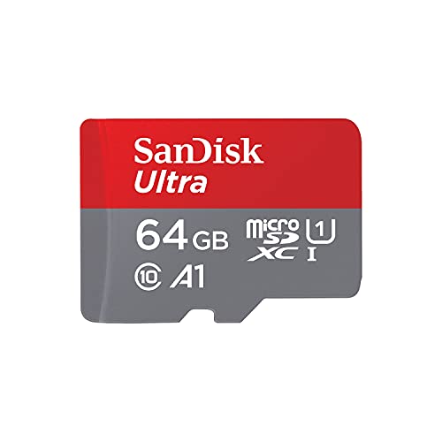 SanDisk Ultra 64GB microSDXC Memory Card + SD Adapter with A1 App Performance Up to 120MB/s, Class 10, UHS I