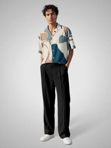 Image of FTX Men's Korean Style Casual Trouser | Premium Lycra Stretch Fabric | Smart Regular Fit | 2 Side Pockets | Comfortable Stretchable Everyday Wear Pants
