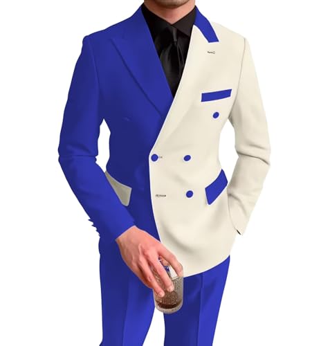Men's Double Breasted Suit Slim Fit Wedding Homecoming Blazer Pants Outfit
