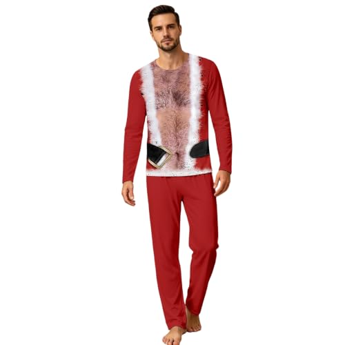 3D Funny Printed Christmas Matching Pajamas for Couples Santa Costume Pjs - image 2