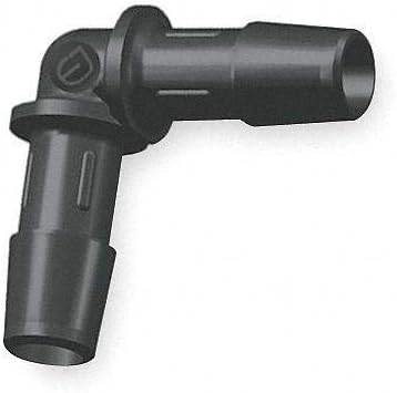 Eldon James Barbed Elbow, 90(Deg), Nylon, 1/8" Barb Size, Black - L0-2BN, (Pack of 10)