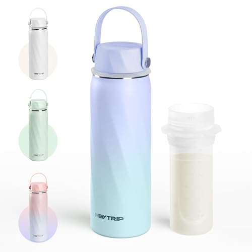Image of HEYTRIP Vacuum Insulated Breastmilk Cooler Bottle, 20oz Stainless Steel Portable Breastmilk Chiller, Reusable Storage Container Keeps Milk Fresh for 36+ Hours, TSA Approved, Violet Aurora