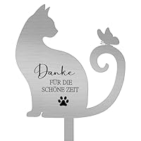 Namalu Metal Grabplatte mit Gravur Katze Gedenkstein Outdoor Grabschmuck Wetterfest Gedenktafel Draußen Schieferplatte Deko für Tiere Grab Erinnerung Katze Trauer Geschenk für Tierbesitzer(Katze)