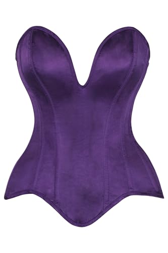 Image of Daisy Corsets Satin Overbust Corset Top for Women. Lingerie, Bustier, and Plus Size. Steel Boned Cincher - Zipper and Lacing