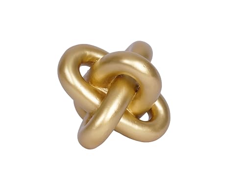 PUHOZN Gold Knot Statue Decor Modern Geometric Round Sculpture Table Sculptures and Figurines Round Decorative Ornaments Knick Knacks Home Decor for Shelves Coffee Table Bookshelf Decoration Gifts