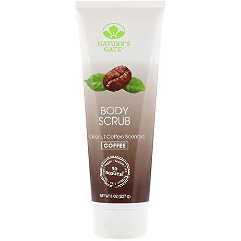 Nature's Gate Natural Body Scrub, Coconut Coffee, Gently Exfoliates, Softens, Hydrates, and Smooths Skin; Vegan, Non GMO, Gluten Free, Paraben Free, and Cruelty Free, 8 Ounce Recyclable Tube Cover