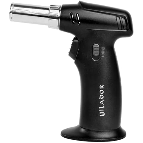 Yilador Butane Torch AT-603, Cocktail Smoker Torch with Safety Lock and Adjustable Flame, Refillable Lighter — Butane Gas Is Not Included Cover