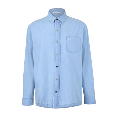 Image of Jack Wills Mens Chambray Shirt Long Sleeve Light Wash L