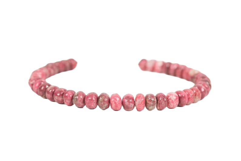 Bracelet Thulite en argent 925, bijou en pierres naturelles de 18cm pour le layering