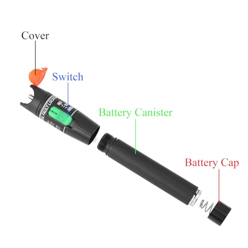WSOLDMA FTTH Glasfasertester,80MW 80KM Visual Fault Locator Glasfaserkabel Tester Fiber Optische, VFL-Glasfasertester, Glasfaser-Stift für SC/FC/ST/LC-Stecker, visueller Fehlersuchgerät (80 KM)