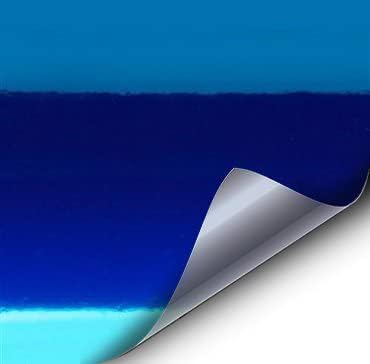 Film vinyle bleu chrome métallisé extensible Supercast pour covering auto (0,9x1,5m)