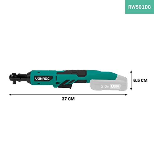 VONROC Accu-ratelschroevendraaier – 20 V – 50 Nm – 3/8 inch – inclusief 8-delige dopsleutelset – zonder accu en oplader - Afbeelding 3