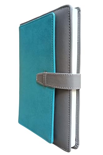 Image of AccuPrints Diary Grey Green Hard Bound A5 or 5.8 * 8.3 inches Notebook Diary with PU Leather Belt Lock Pages 200 for Office (Grey Green)