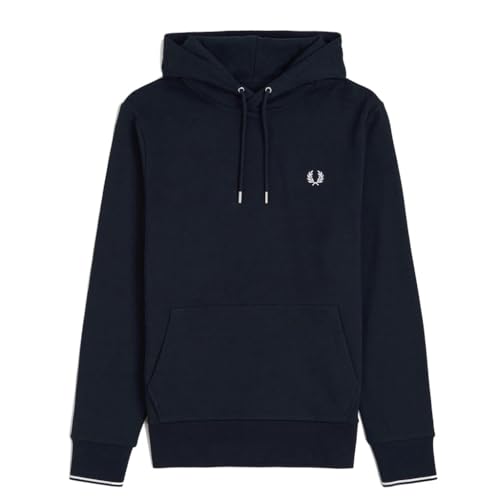 Fred Perry Sweat Tipped Hooded Sweatshirt 248 Navy S