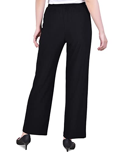Womens Petites Matte Jersey Office Wear Wide Leg Pants3