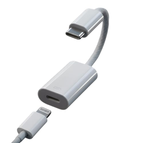 FARLINK USB C to Lightning Headphone Audio & Charging Adapter, 5-in-1 Charging/Data Transfer/Audio Adapter/Phone Calls/Control Music for iPhone 17/16/15, iPad Pro, MacBook, Galaxy (Braid Cable)